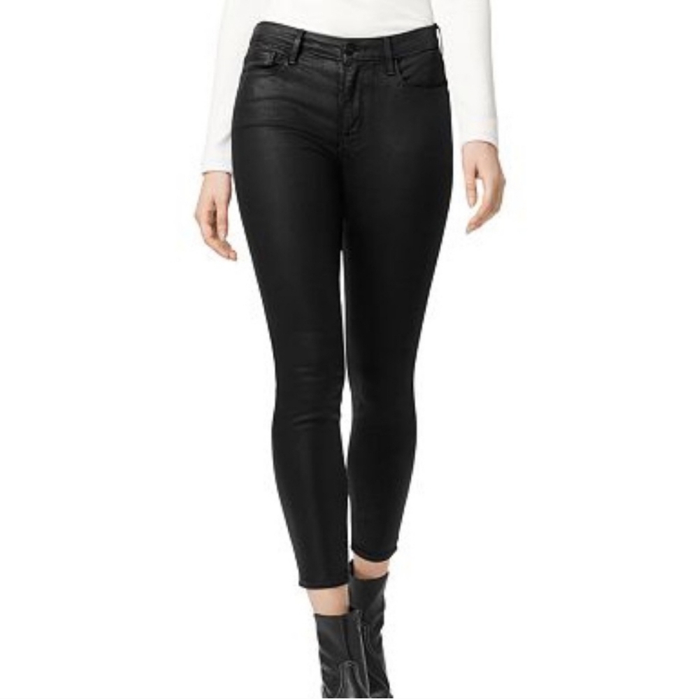Social Standar by Sanctuary Women's Faux Leather Ankle Skinny Jeans Size 14 Blac